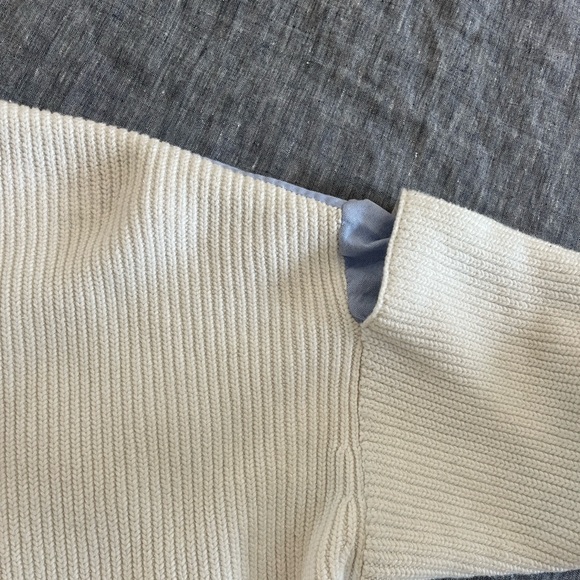 Alexander Wang Cream Ribbed Cropped Women’s Sweater - Picture 5 of 12